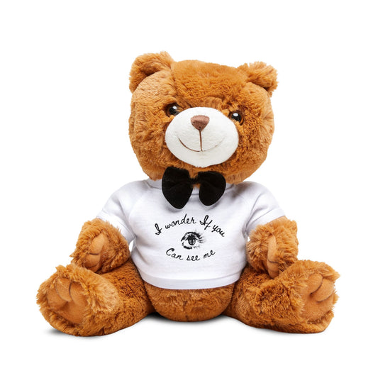 Teddy Bear with T-Shirt - "I Wonder If You Can See Me"